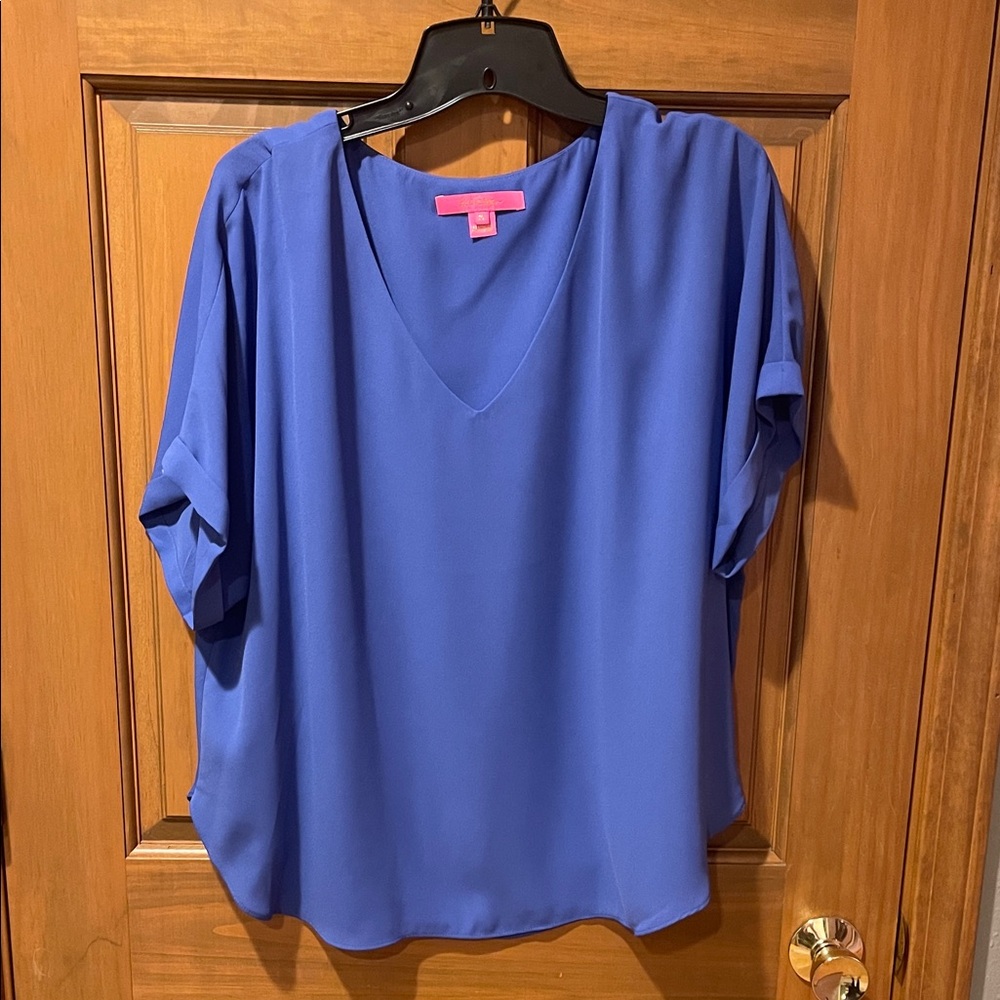 Lilly Pulitzer Blue V-Neck Women's Top